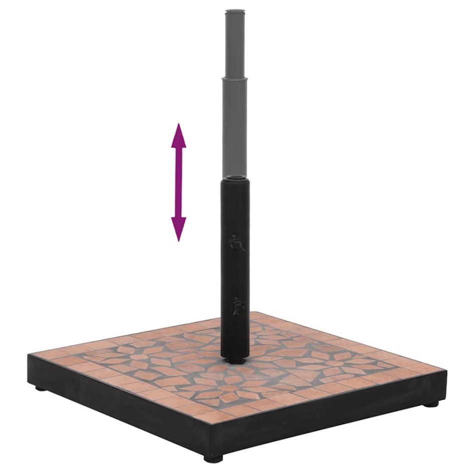 Base de sombrilla cuadrada color terracota 12