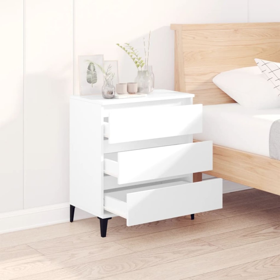 Aparador de madera contrachapada blanco 60x35x70