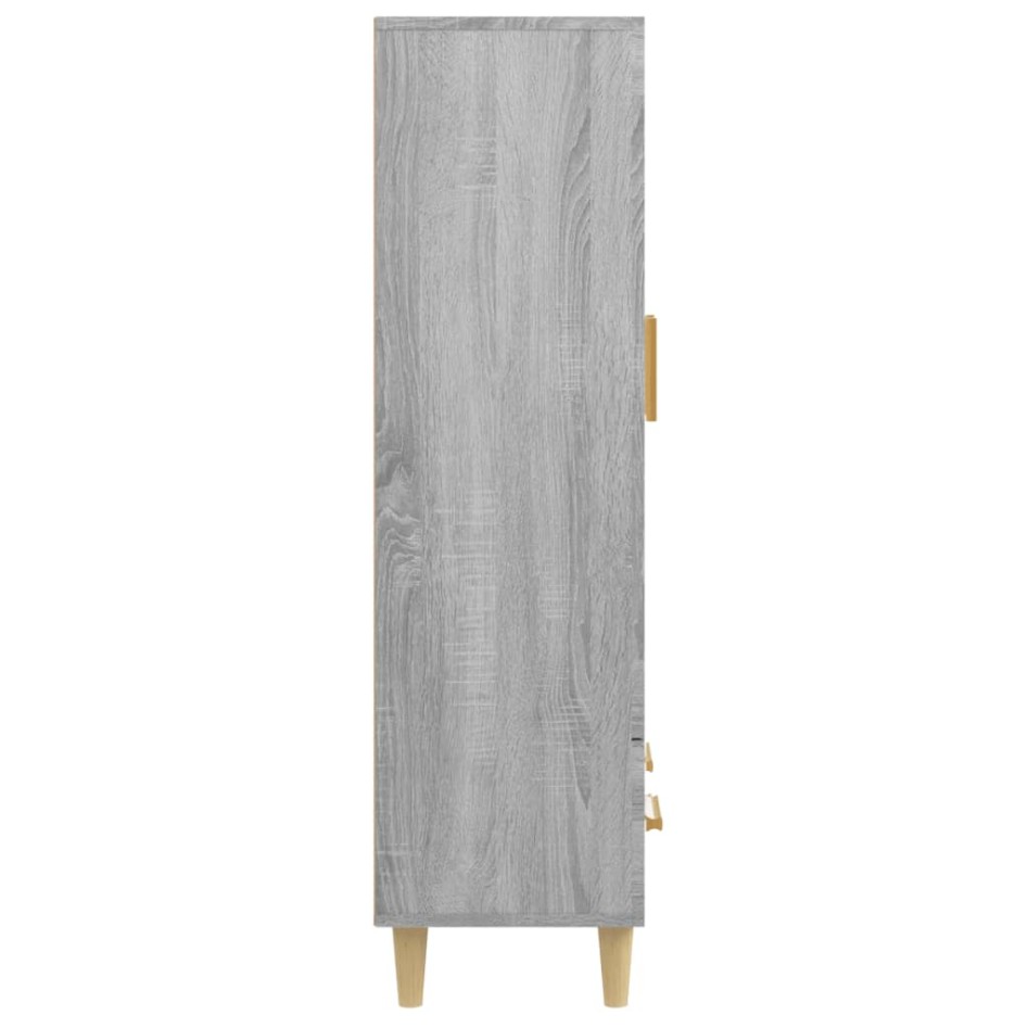 Aparador alto de madera contrachapada gris Sonoma 70x31x115
