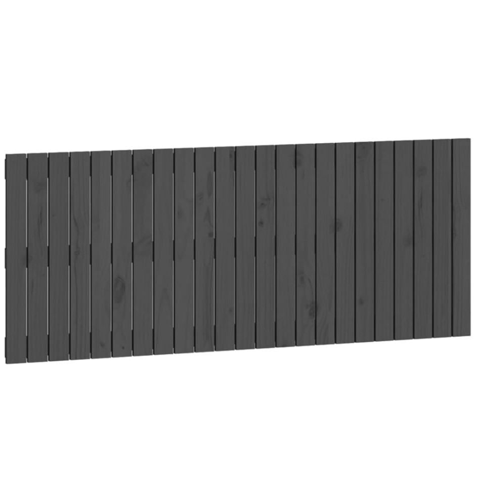 Cabecero de cama de pared madera maciza pino gris 147x3x60