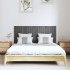 Cabecero de cama de pared madera maciza pino gris 147x3x60