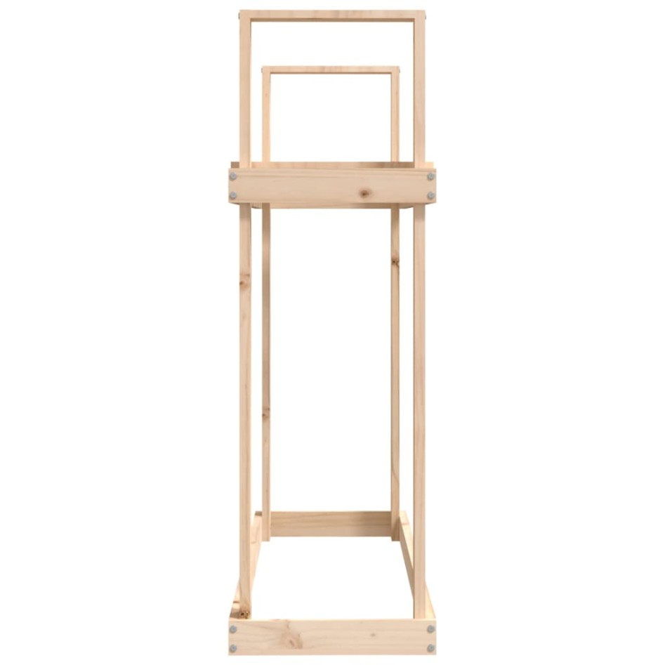 Leñero de madera maciza de pino 110x35x108,5