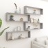 Estante cubo pared 4uds contrachapado gris hormigón