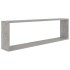 Estante cubo pared 4uds contrachapado gris hormigón