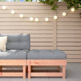 Taburete de jardín con cojín madera maciza de abeto de