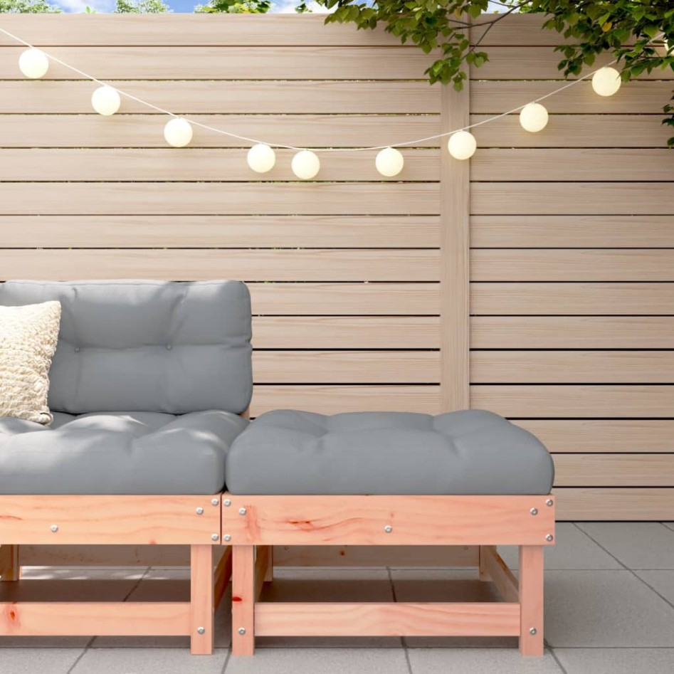 Taburete de jardín con cojín madera maciza de abeto de