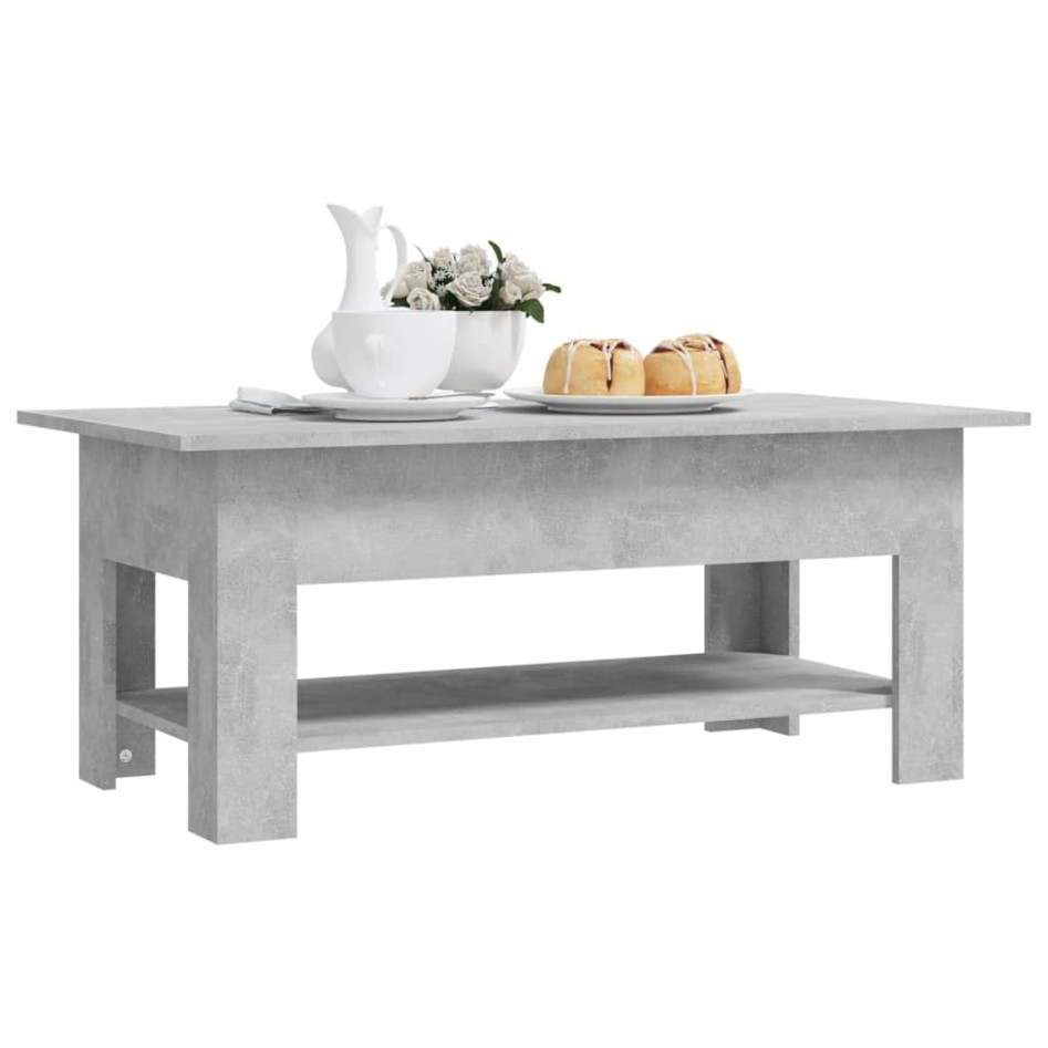 Mesa de centro madera de ingeniería gris hormigón 102x55x42