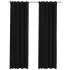 Cortinas opacas ganchos look de lino 2 pzas antracita