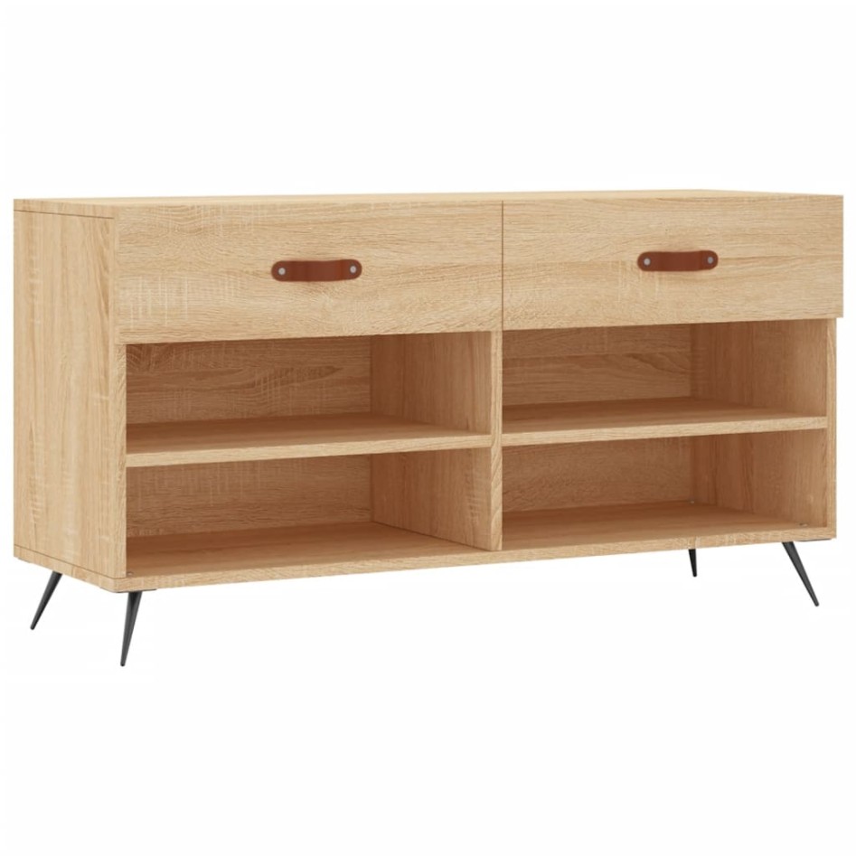 Banco zapatero madera de ingeniería roble Sonoma 102x35x55
