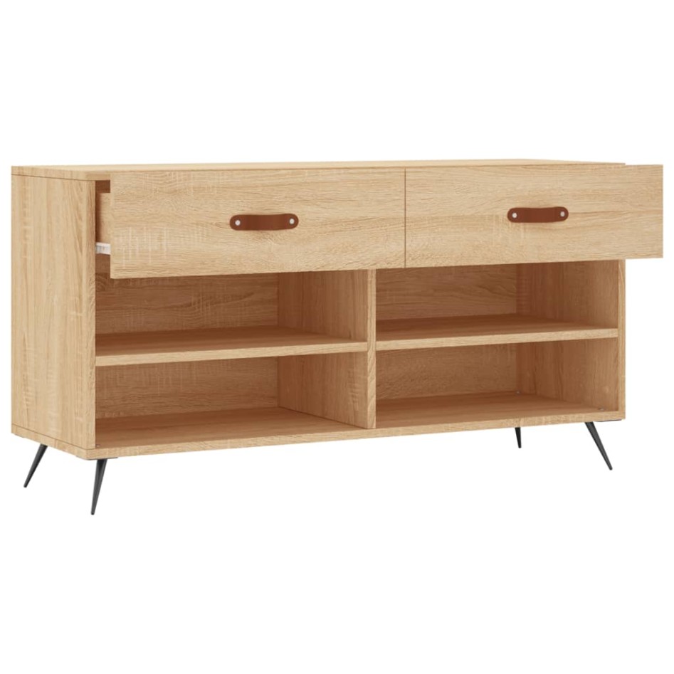 Banco zapatero madera de ingeniería roble Sonoma 102x35x55