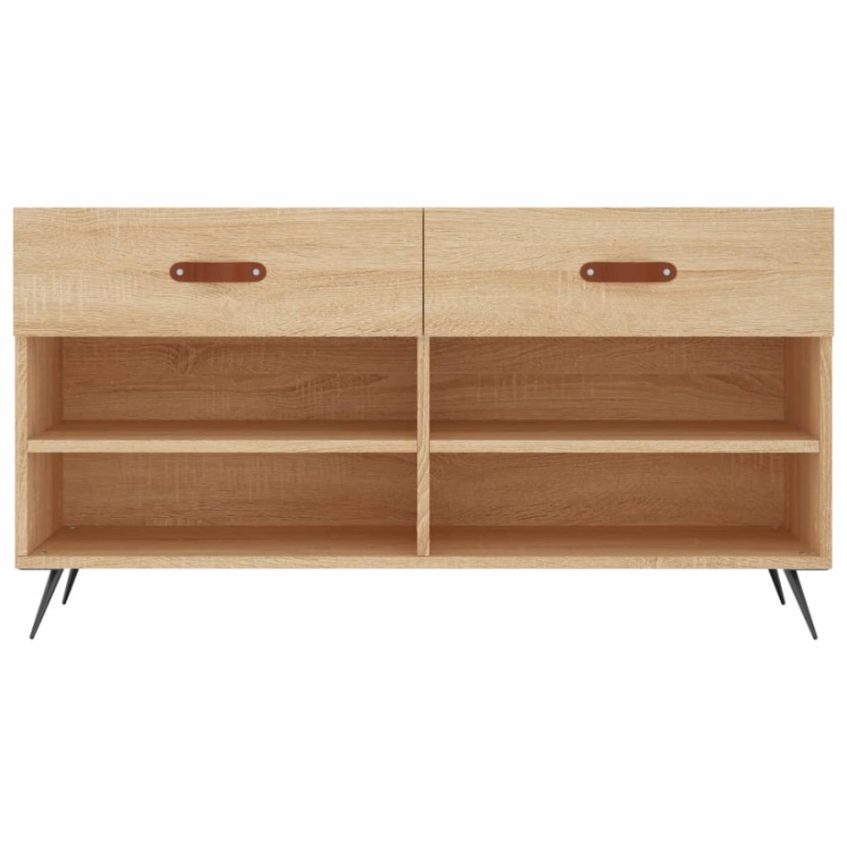 Banco zapatero madera de ingeniería roble Sonoma 102x35x55