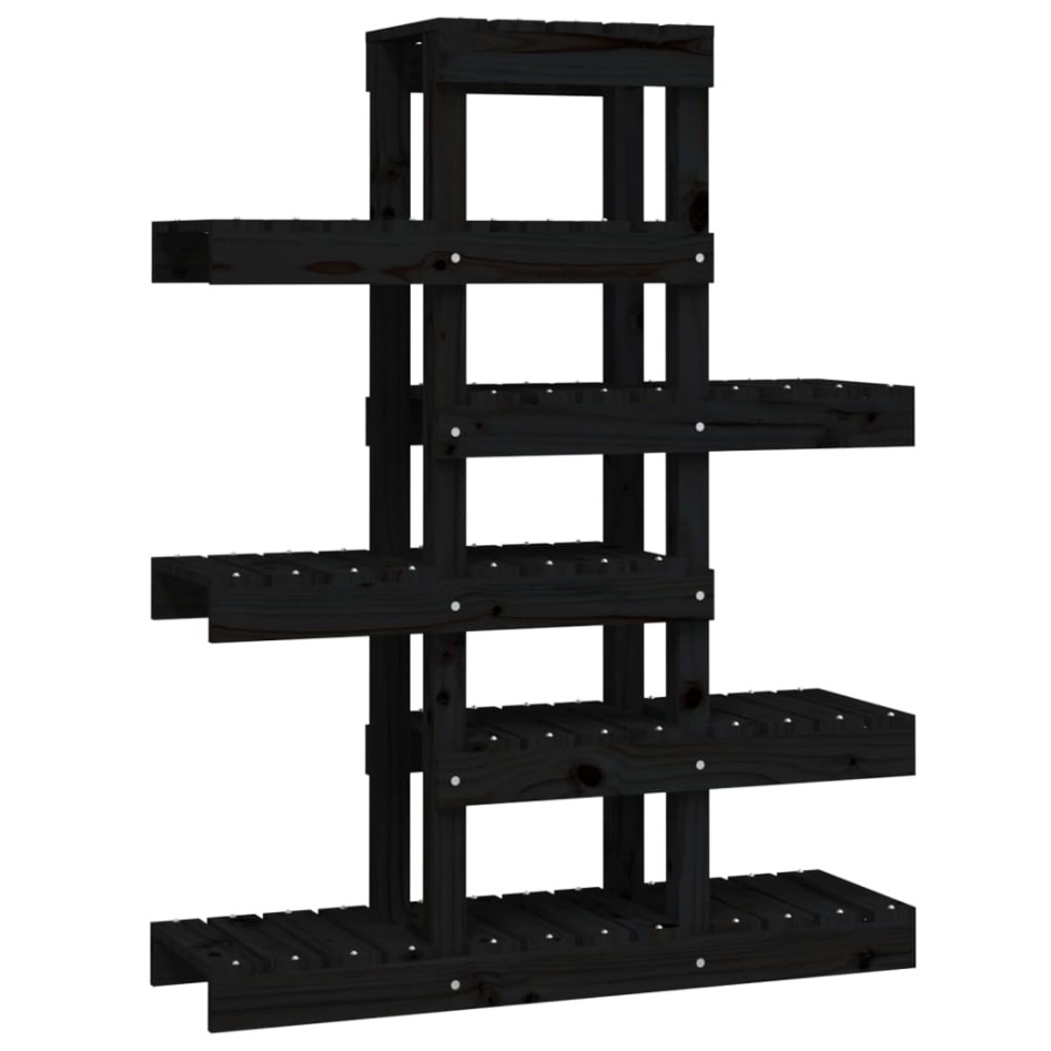 Soporte para plantas madera maciza pino negro 85x25x109,5