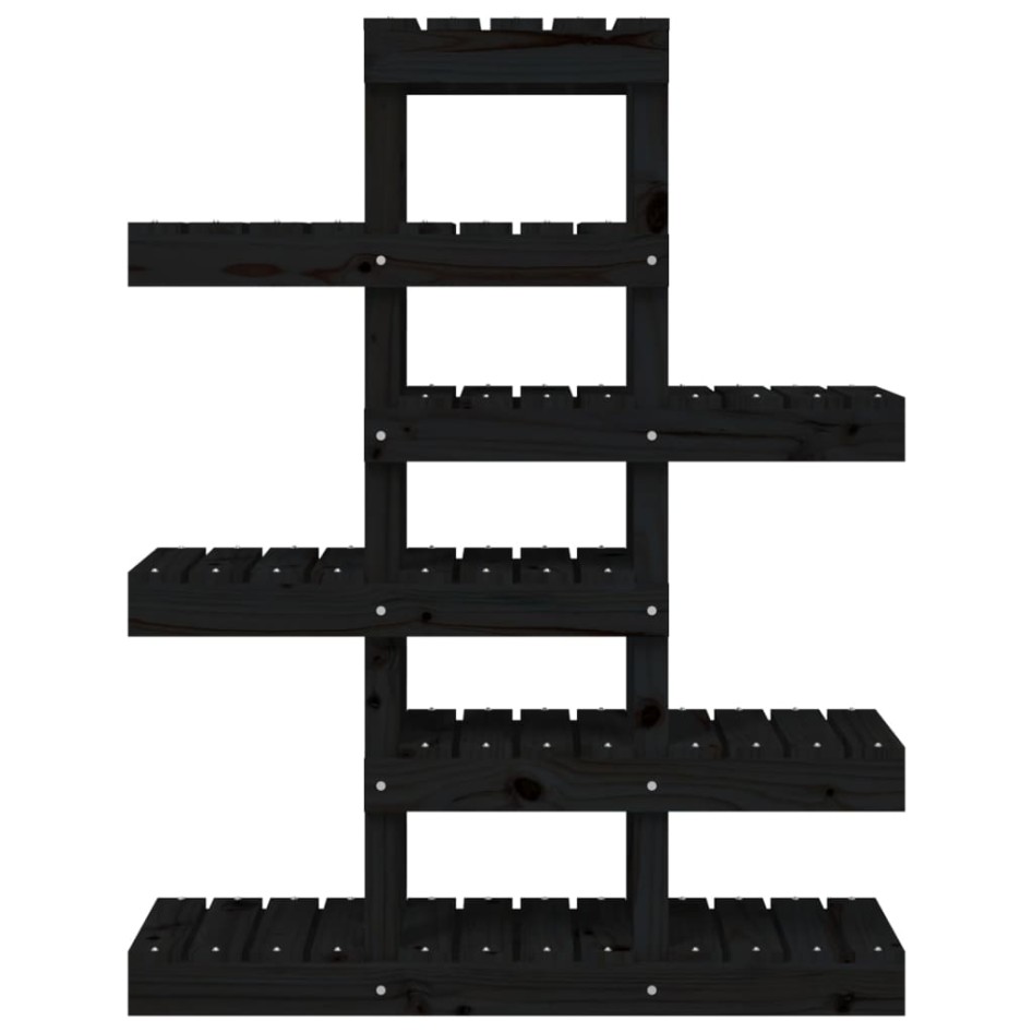 Soporte para plantas madera maciza pino negro 85x25x109,5
