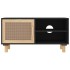 Mueble para TV madera maciza pino y ratán natural 80x30x40