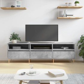 Mueble de TV madera contrachapada gris hormigón 150x30x44,5