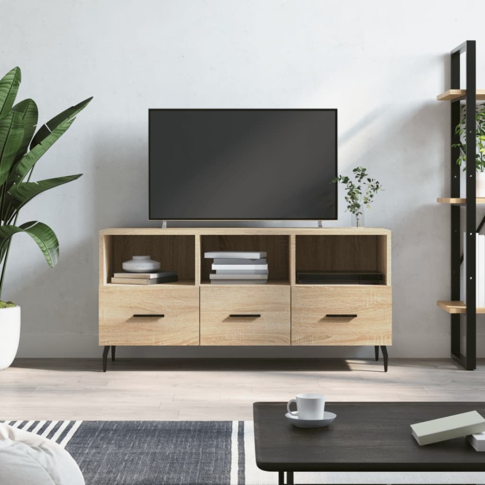 Mueble de TV madera de ingeniería roble Sonoma 102x36x50