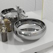 Lavabo 40x15 cm cerámica plateado