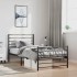 Estructura cama sin colchón con estribo metal negro 100x190