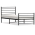 Estructura cama sin colchón con estribo metal negro 100x190