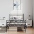 Estructura cama sin colchón con estribo metal negro 100x190