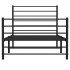 Estructura cama sin colchón con estribo metal negro 100x190