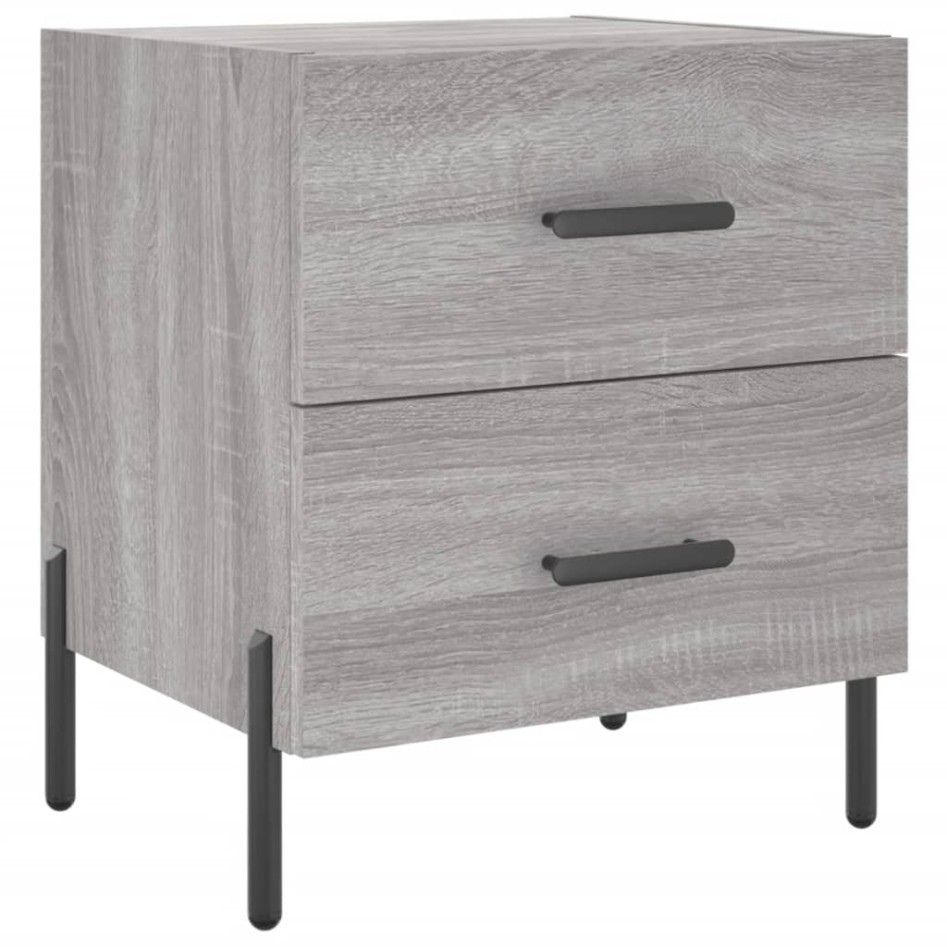 Mesitas noche 2 uds madera ingeniería gris Sonoma 40x35x47,5