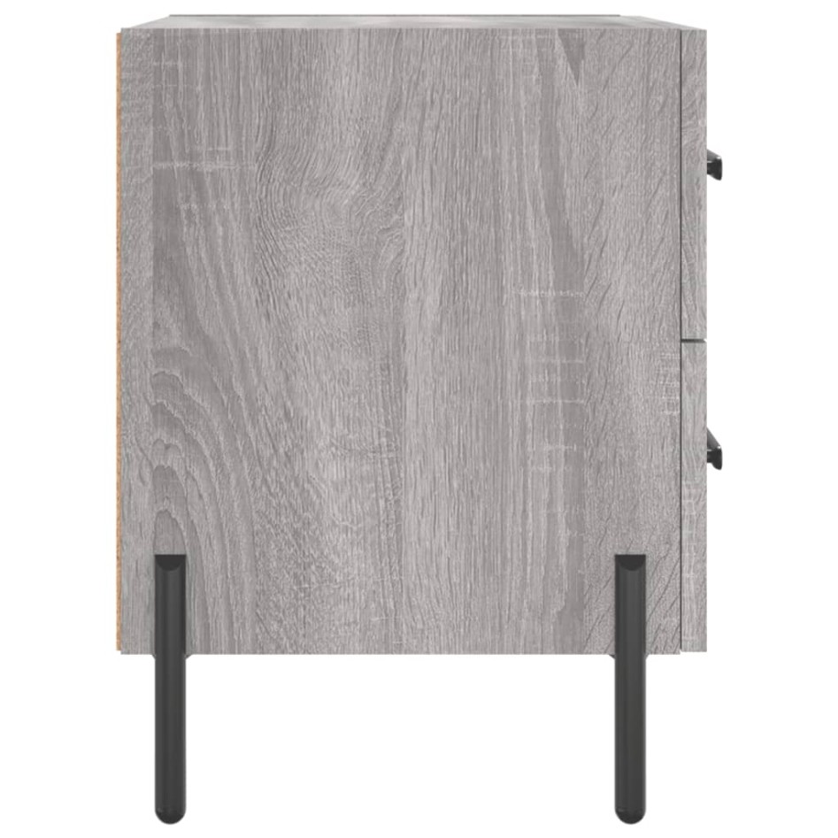Mesitas noche 2 uds madera ingeniería gris Sonoma 40x35x47,5