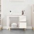 Armario de baño madera contrachapada blanco 65x33x60