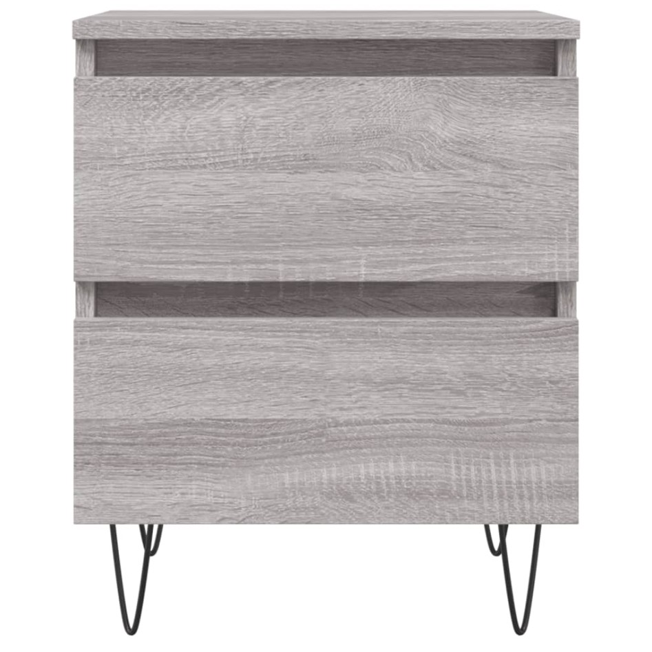 Mesita de noche 2 uds madera ingeniería gris Sonoma 40x35x50