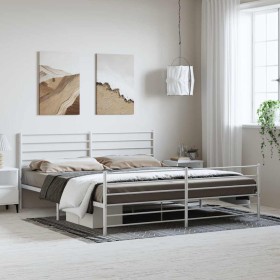 Estructura cama sin colchón con estribo metal blanco 193x203