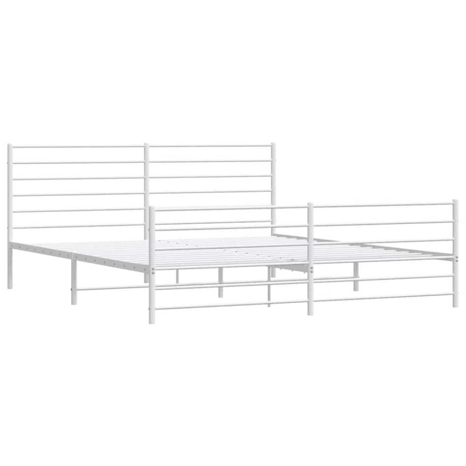 Estructura cama sin colchón con estribo metal blanco 193x203