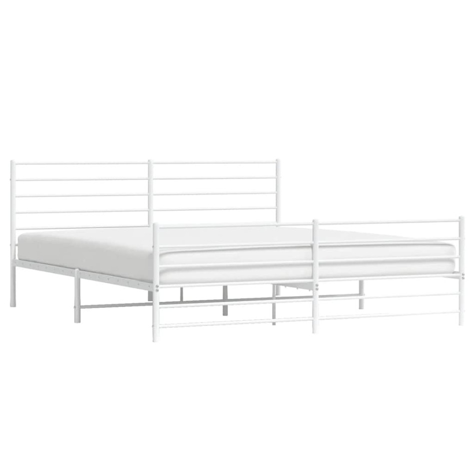 Estructura cama sin colchón con estribo metal blanco 193x203