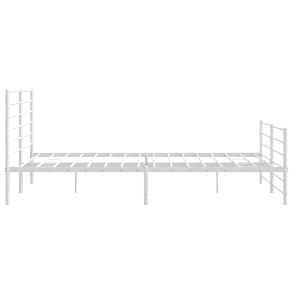 Estructura cama sin colchón con estribo metal blanco 193x203