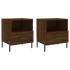 Mesita noche 2 uds madera ingeniería marrón roble 40x35x47,5