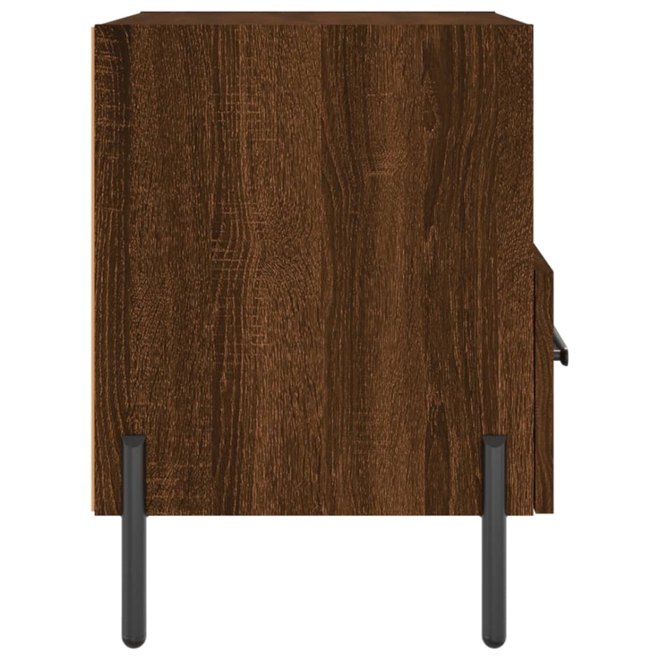 Mesita noche 2 uds madera ingeniería marrón roble 40x35x47,5