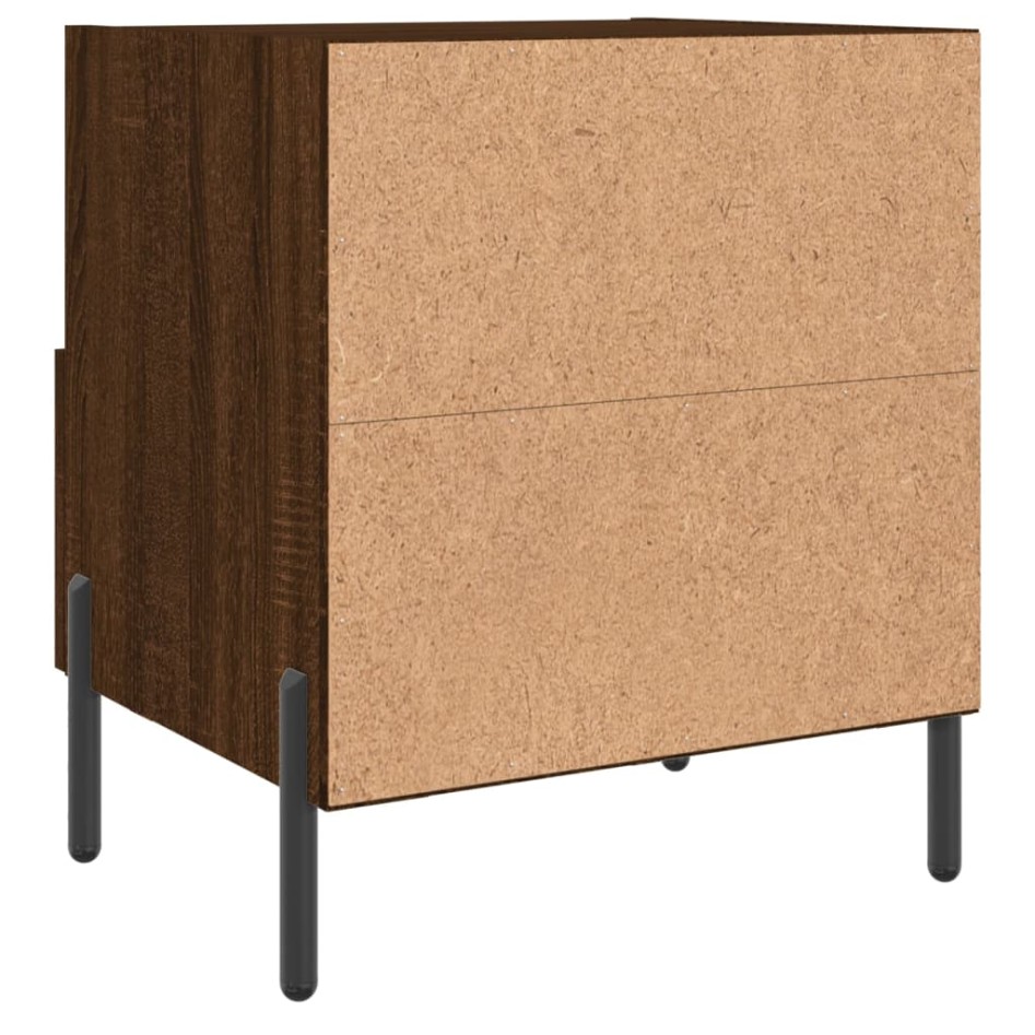 Mesita noche 2 uds madera ingeniería marrón roble 40x35x47,5