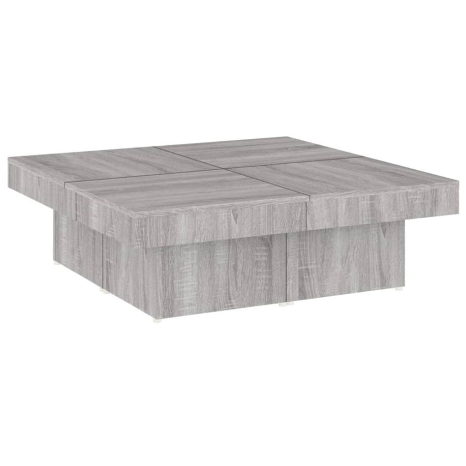 Mesa de centro madera contrachapada gris Sonoma 90x90x28