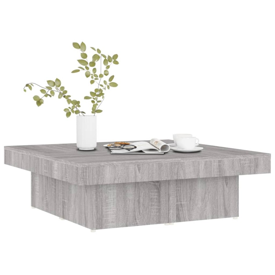 Mesa de centro madera contrachapada gris Sonoma 90x90x28