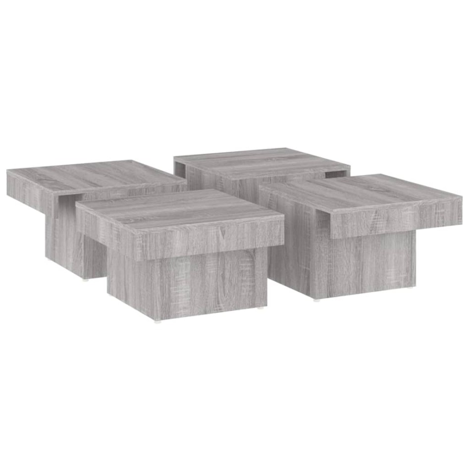 Mesa de centro madera contrachapada gris Sonoma 90x90x28
