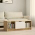Mesa de centro madera de ingeniería blanco y roble 102x50x36