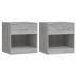 Mesitas de noche 2 unidades con cajón gris