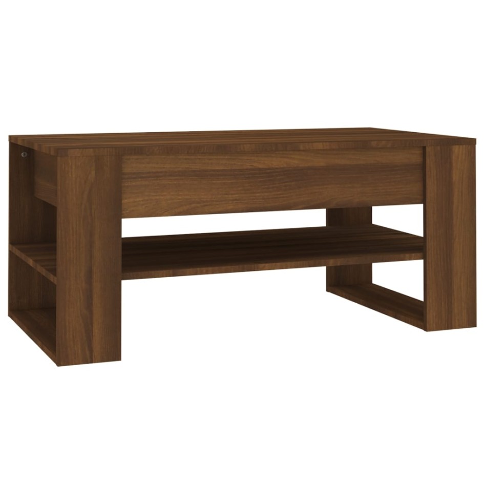 Mesa de centro madera de ingeniería roble marrón 102x55x45