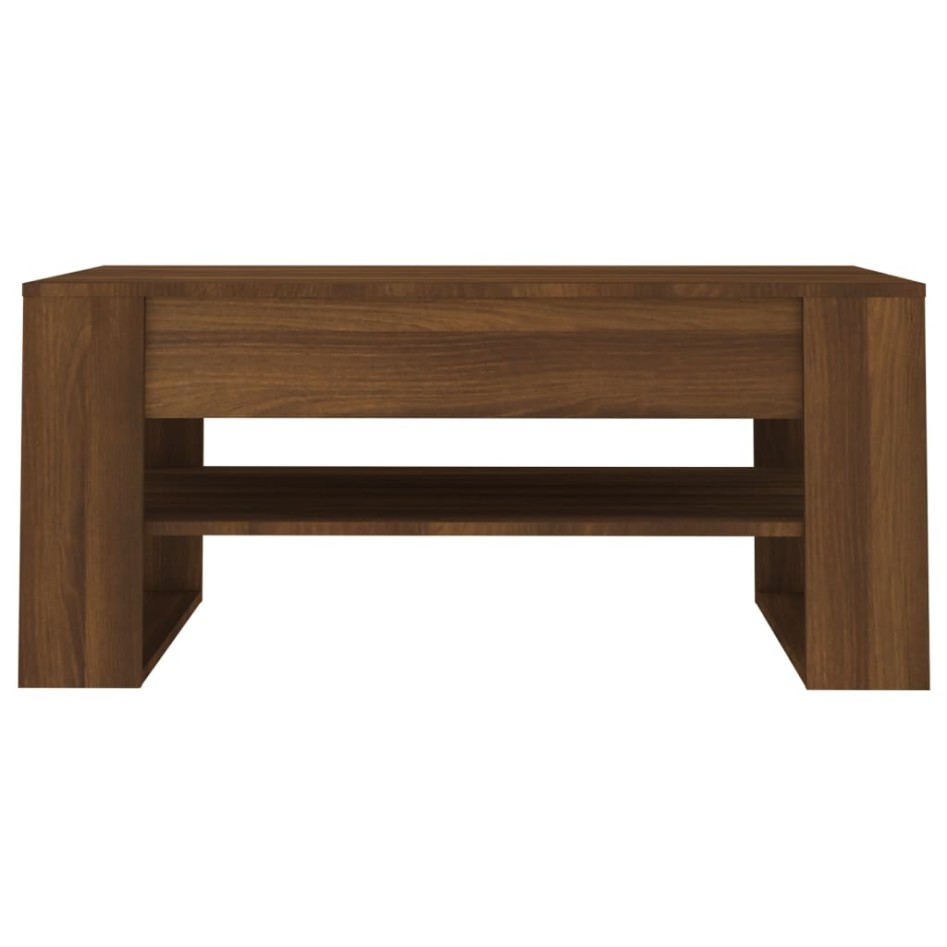 Mesa de centro madera de ingeniería roble marrón 102x55x45