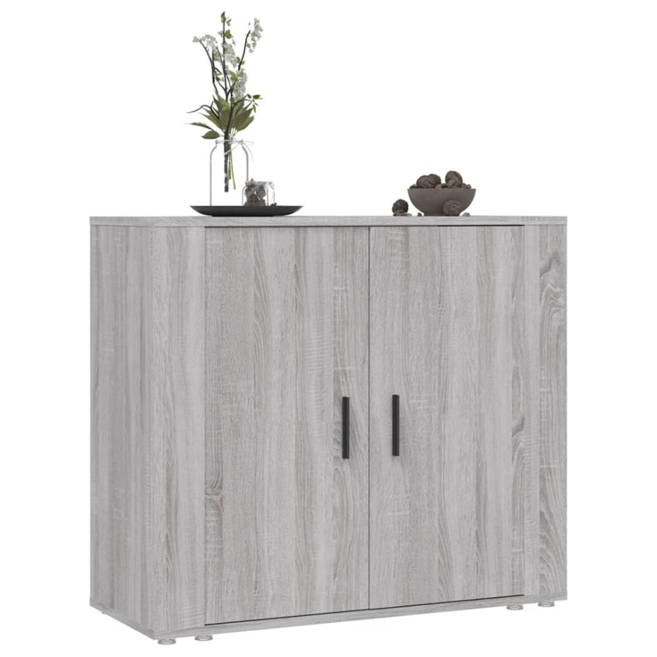 Aparador de madera contrachapada gris Sonoma 80x33x70