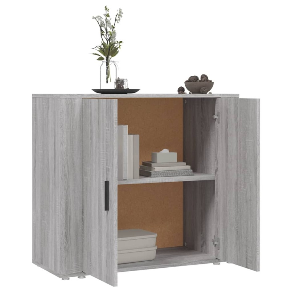 Aparador de madera contrachapada gris Sonoma 80x33x70