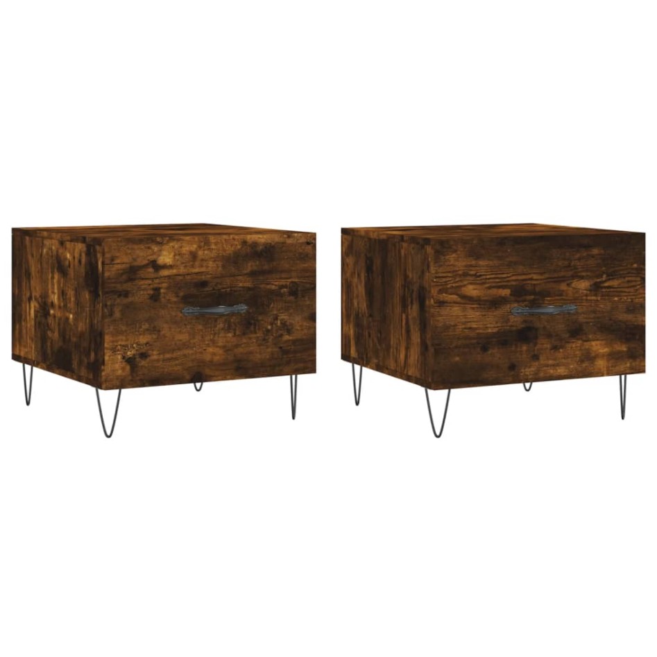 Mesa de centro 2 uds madera ingeniería roble ahumado