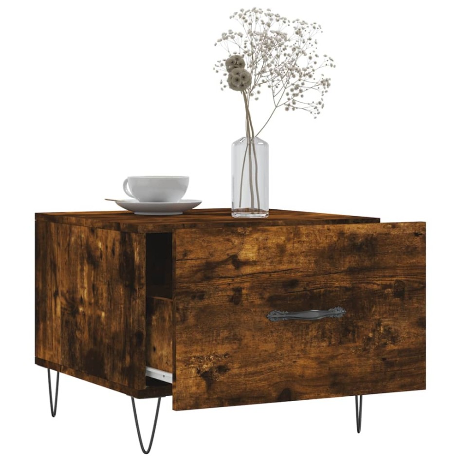 Mesa de centro 2 uds madera ingeniería roble ahumado