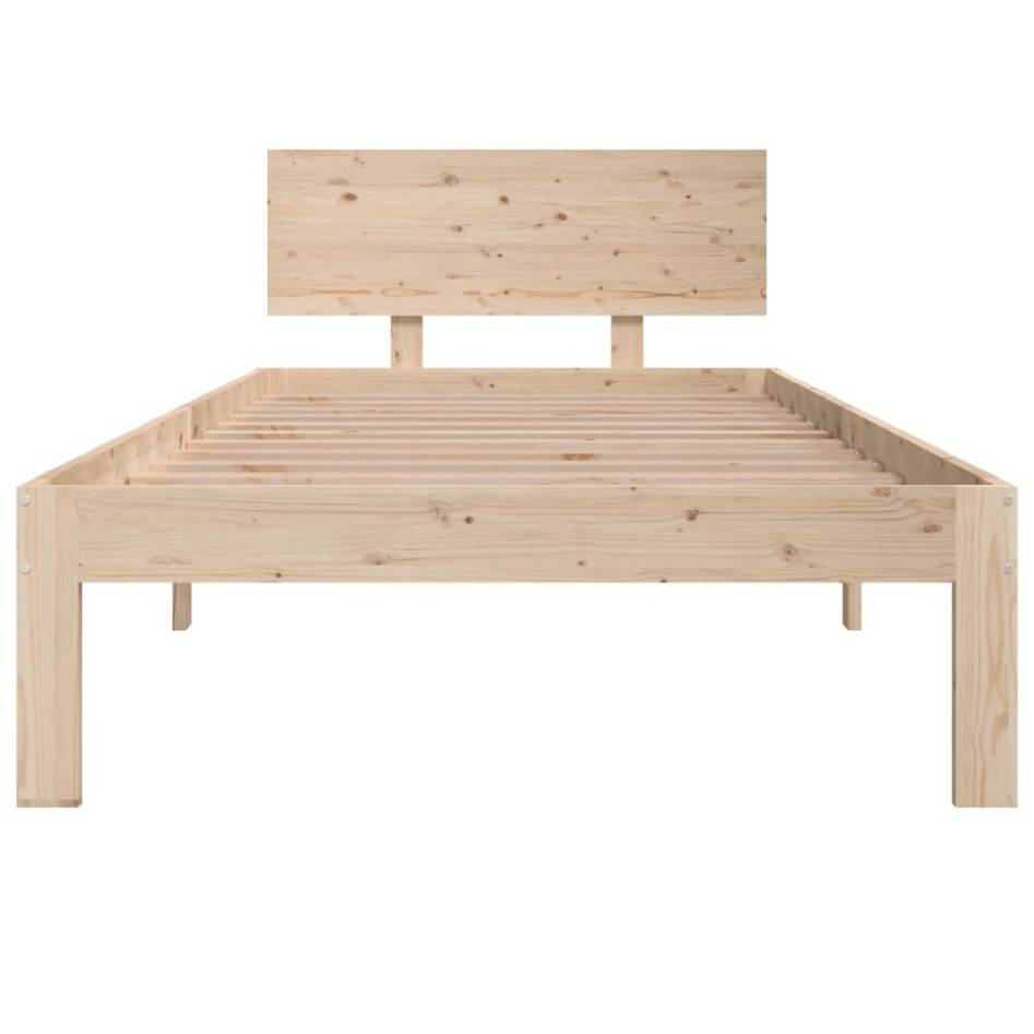 Estructura de cama sin colchón madera maciza de pino 90x200