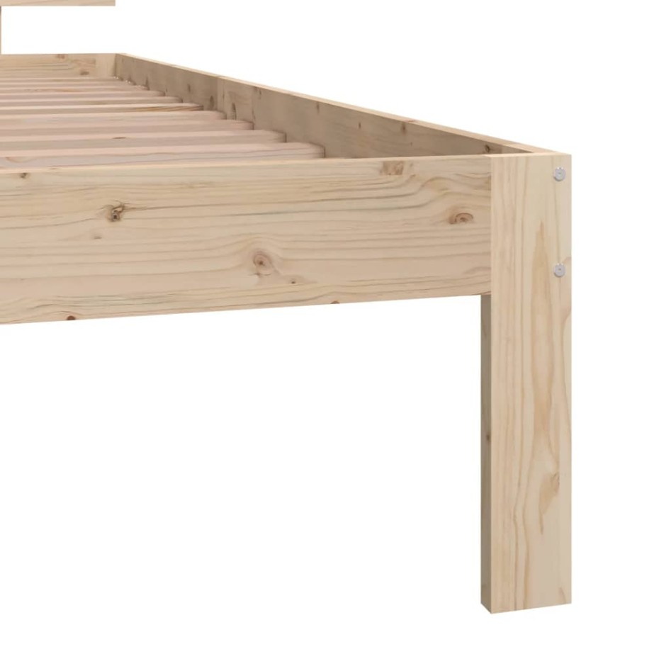 Estructura de cama sin colchón madera maciza de pino 90x200