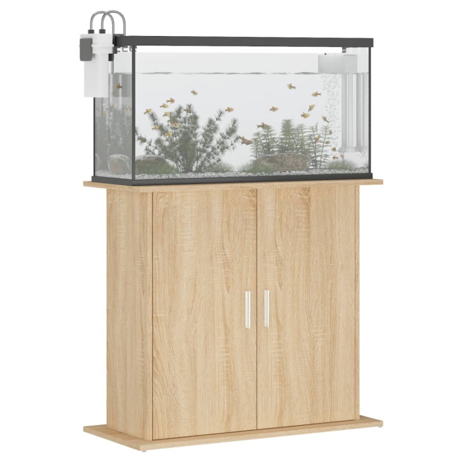 Soporte para acuario madera ingeniería roble Sonoma 81x36x73